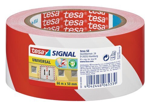 Märgistamise ja hoiatusteip tesa® Signal (punane/valge) 66m x 50mm hind ja info | Käsitööriistad | hansapost.ee
