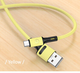 Kaabel USB/Type-C USAMS, kollane, 100cm hind ja info | Mobiiltelefonide kaablid | hansapost.ee