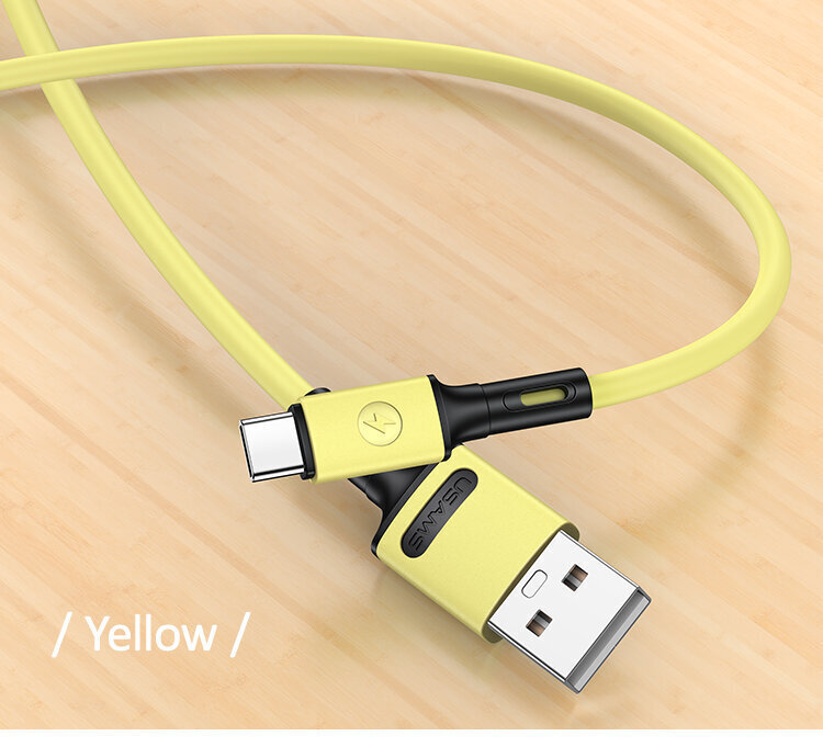Kaabel USB/Type-C USAMS, kollane, 100cm цена и информация | Mobiiltelefonide kaablid | hansapost.ee