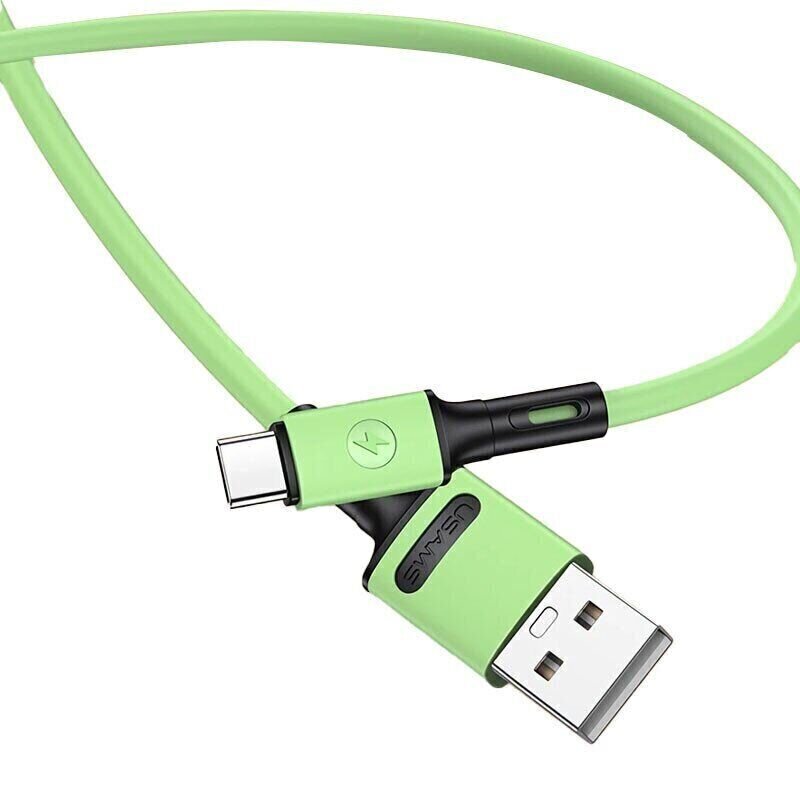 Kaabel USB/Type-C USAMS, roheline, 100cm hind ja info | Mobiiltelefonide kaablid | hansapost.ee