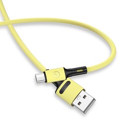 USB/Micro USB кабель USAMS, желтый, 100 см цена и информация | Borofone 43757-uniw | hansapost.ee