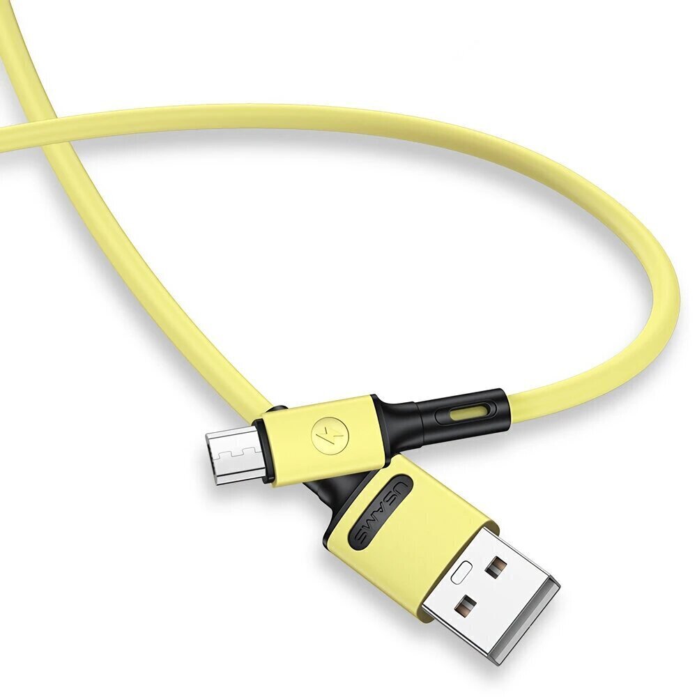 Kaabel USB/Micro USB USAMS, kollane, 100cm hind ja info | Mobiiltelefonide kaablid | hansapost.ee