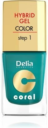 Geeljas küünelakk Delia Cosmetics Coral Hybrid Step1 11 ml, 10 Metal Green цена и информация | Küünelakid ja küünelakieemaldajad | hansapost.ee