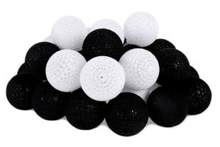 LED valgustid Cotton Balls, 35 LED, must/valge hind ja info | Jõulutuled | hansapost.ee