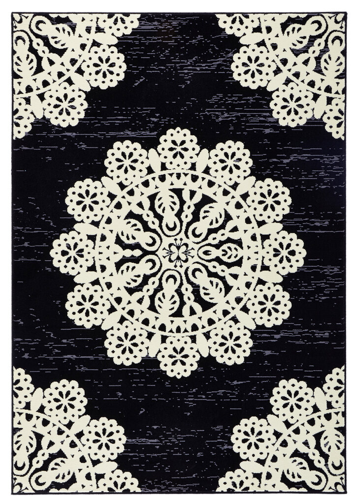 Vaip Hanse Home Gloria Lace Black Cream, 80x150 cm hind ja info | Vaibad | hansapost.ee