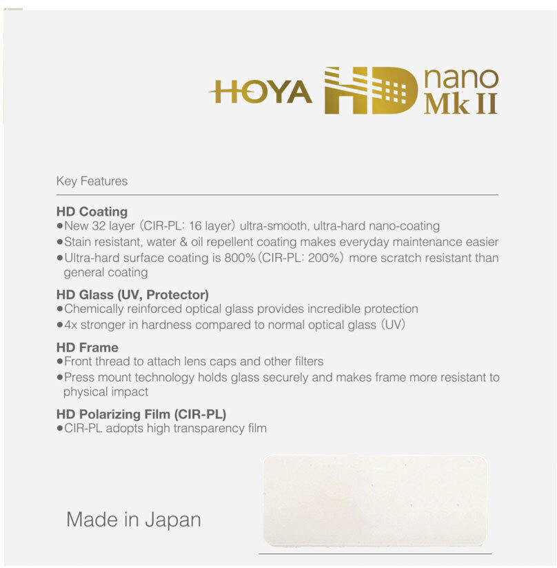 Hoya filter ringpolarisatsioon HD Nano Mk II 52mm цена и информация | Fotoaparaatide filtrid | hansapost.ee