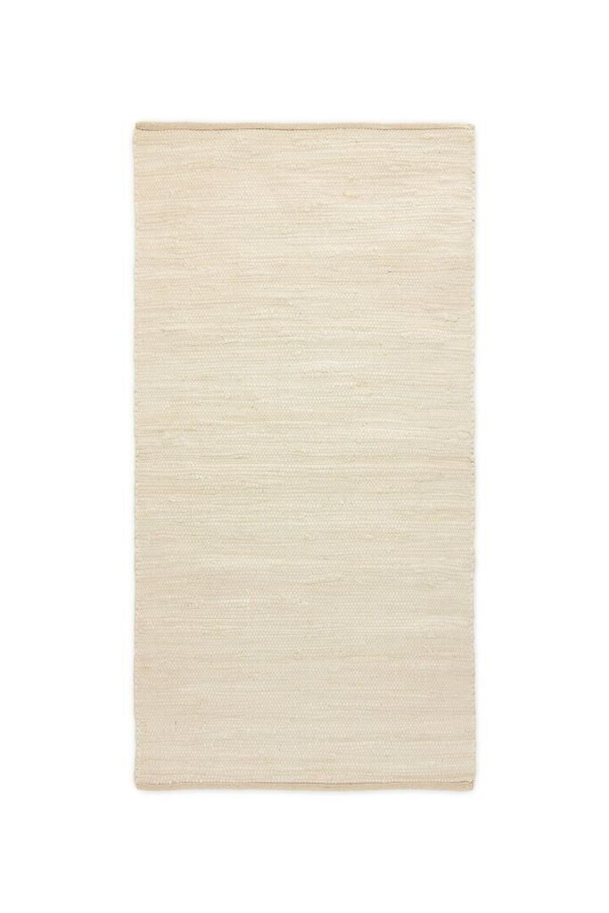 Rug Solid puuvillavaip, naturaalnevalge - erinevad suurused, Rug Solid puuvillavaip, naturaalnevalge, 65 x 135 cm цена и информация | Vaibad | hansapost.ee