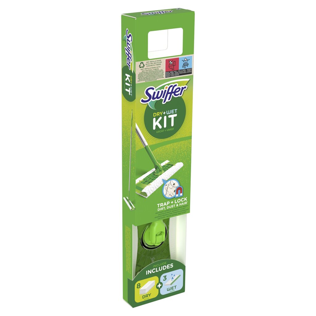 Swiffer Sweeper Starter Kit XXL: mopp, kuivad salvrätikud 8 tk ja niisked salvrätikud 3 tk hind ja info | Puhastustarvikud | hansapost.ee