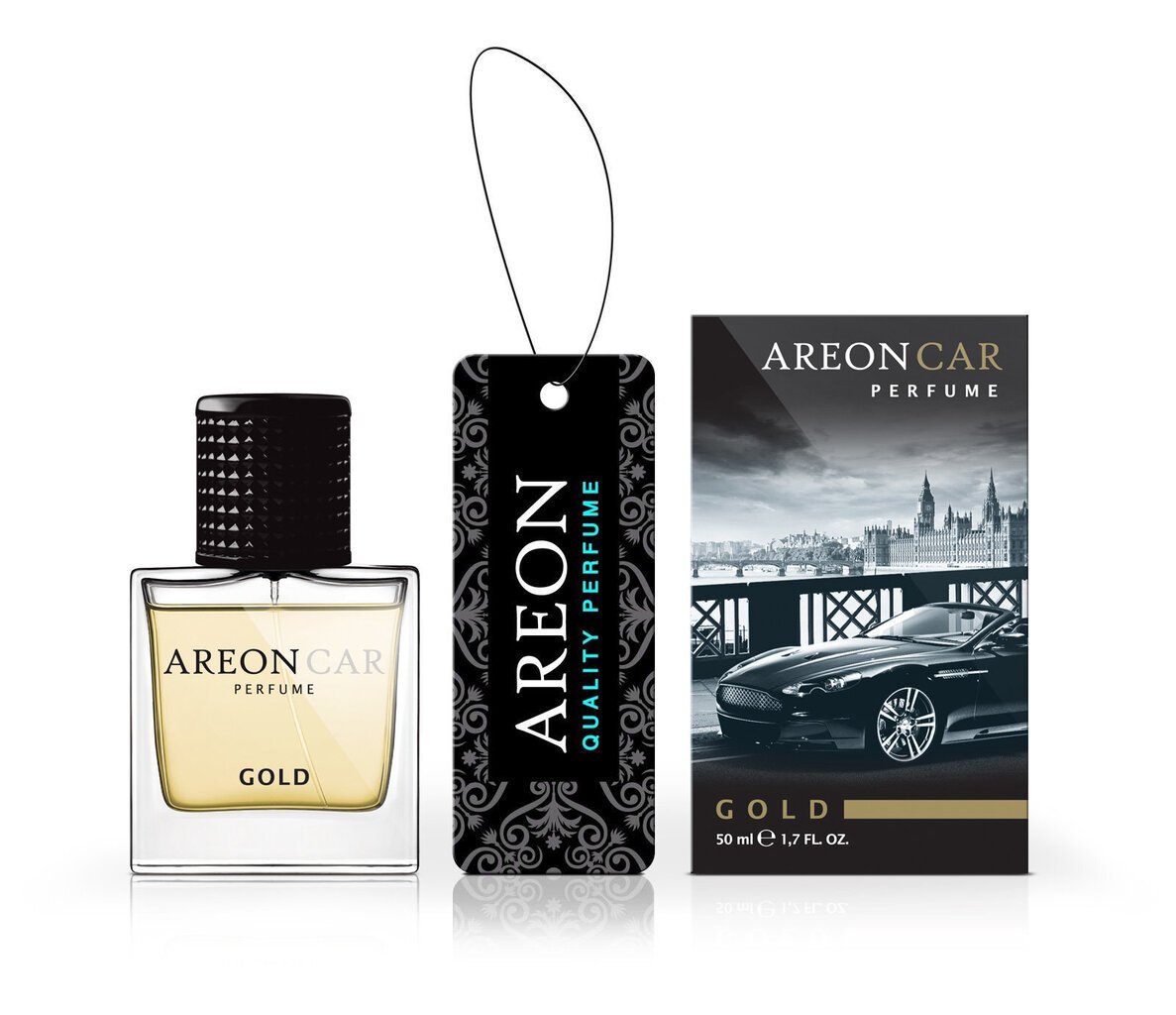 Auto õhuvärskendaja Areon Car Perfume 50ml - Gold цена и информация | Auto õhuvärskendajad | hansapost.ee