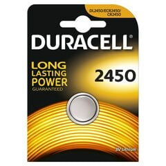 Tahvelarvuti aku Duracell CR2450 liitium 3V hind ja info | Duracell Elektriseadmed | hansapost.ee