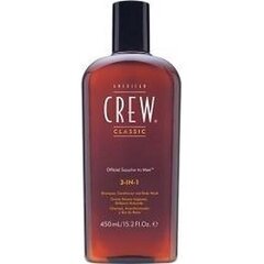 Meeste šampoon-palsam-dušigeel American Crew 3 in 1, 250 ml цена и информация | Шампуни | hansapost.ee