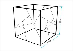 Metalinis kavos staliukas Glamour, 55x55 cm, pilkas,skaidrus price and information | Coffee tables | hansapost.ee