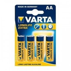 Щелочные батарейки Varta Longlife AA 1,5 V (4 штук) цена и информация | Varta Освещение и электротовары | hansapost.ee