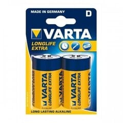 Щелочные батарейки Varta Longlife LR20 1,5 V Тип D (2 штук) цена и информация | Батерейки | hansapost.ee