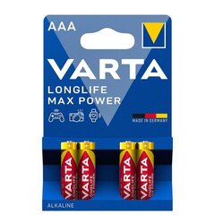 Leelispatareid AAA Longlife Max Power (4 tk) Varta hind ja info | Varta Remondikaubad, sanitaartehnika ja kütteseadmed | hansapost.ee