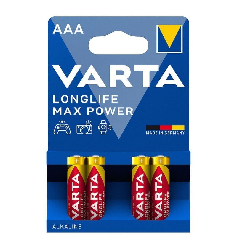 Leelispatareid AAA Longlife Max Power (4 tk) Varta цена и информация | Patareid | hansapost.ee