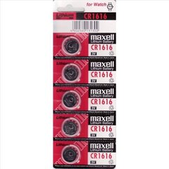 Maxell CR1616 батарейки, 5 шт. цена и информация | Батарейки | hansapost.ee