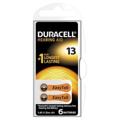 Duracell батарейки для слуховых аппаратов 13, 6 шт цена и информация | Батарейки | hansapost.ee