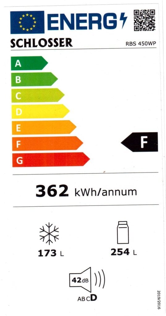 Schlosser RBS450WP цена и информация | Külmkapid-külmikud | hansapost.ee