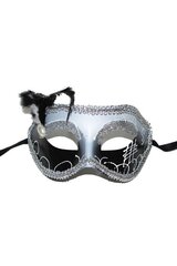 Veneetsia mask, hõbedane/must hind ja info | Kostüümid ja maskid | hansapost.ee