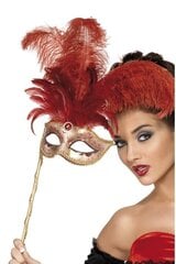 Veneetsia mask sulgedega, punane hind ja info | Kostüümid ja maskid | hansapost.ee