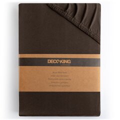 DecoKing jersey Amber Chocolate простынь на резинке, 240x200 см цена и информация | Простыни | hansapost.ee