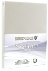 DecoKing трикотажная Nephrite Collection White простынь с резинкой, 200x220 см цена и информация | Простыни | hansapost.ee