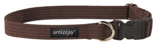 Хлопковый ошейник Amiplay, XL, коричневый цена и информация | Ошейники, подтяжки для собак | hansapost.ee