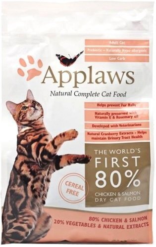 Applaws Cat Adult Chicken with Salmon, 7,5 kg hind ja info | Kassi kuivtoit ja kassikrõbinad | hansapost.ee