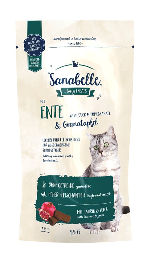 Kuivtoit kassidele Sanabelle Adult Geflugel 2kg + Snack Ente 55g hind ja info | Kassi kuivtoit ja kassikrõbinad | hansapost.ee