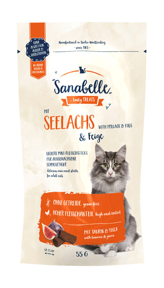 Kuivtoit kassidele Sanabelle Adult Geflugel 2kg+ 2 x Snack Seelachs 55g hind ja info | Kassi kuivtoit ja kassikrõbinad | hansapost.ee