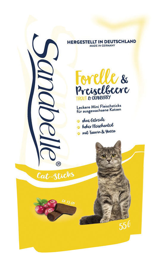 Kuivtoit kassidele Sanabelle No Grain Poultry 2kg+2 x Snack Trout 55g hind ja info | Kassi kuivtoit ja kassikrõbinad | hansapost.ee