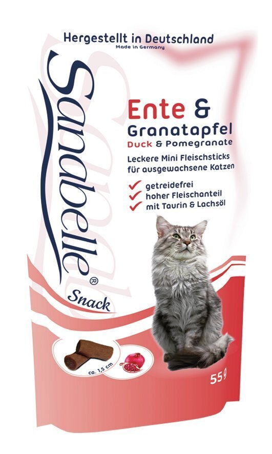 Kuivtoit kassidele Sanabelle Adult Ostrich (jaanalinnu lihaga) 2kg + Snack Duck 55g hind ja info | Kassi kuivtoit ja kassikrõbinad | hansapost.ee