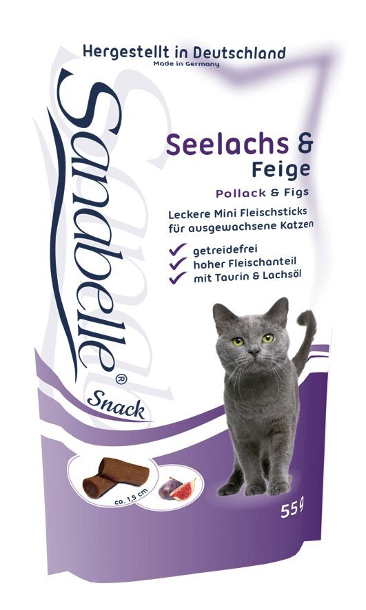 Kuivtoit kassidele Sanabelle Adult Ostrich (jaanalinnu lihaga) 2kg + 2 x Snack Pollack 55g hind ja info | Kassi kuivtoit ja kassikrõbinad | hansapost.ee