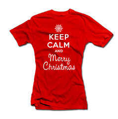 Naiste T-särk Keep calm Merry Christmas hind ja info | Disainsärgid ja t-särgid | hansapost.ee