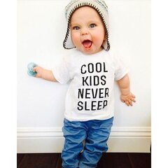 Детская футболка "Cool Kids Never Sleep" цена и информация | Оригинальные футболки | hansapost.ee