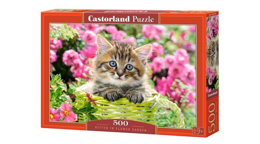 Pusle Castorland Kitten in Flower Garden, 500-osaline hind ja info | Pusled lastele ja täiskasvanutele | hansapost.ee