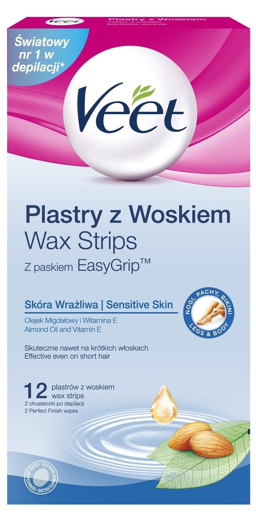 Vaharibad tundlikule nahale Veet Cold Wax Strips 12 tk hind ja info | Depileerimisvahendid | hansapost.ee