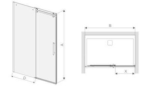 Двери для душевой кабины Sanplast Altus D2/ALTIIa 120-130s цена и информация | Душевые двери и стены | hansapost.ee