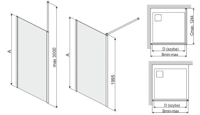 Walk-In dušikabiin Sanplast Prestige III P/PR III 120s, matt grafiit hind ja info | Dušiseinad ja dušiuksed | hansapost.ee