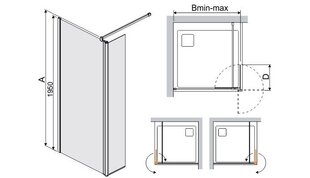 Душевая кабина Walk-In Sanplast Prestige III PR2/PR III 80s, белый цена и информация | Душевые двери и стены | hansapost.ee