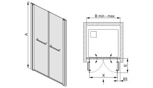 Душевые двери в нишу Sanplast Pristige III DD/PR III 110s, белый цена и информация | Душевые двери и стены | hansapost.ee