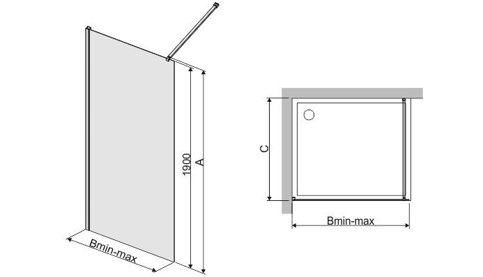 Dušikabiini uks Walk-In Sanplast TX P/TX5b 100s, profiil manhatan, dekoreeritud klaas Grey hind ja info | Dušiseinad ja dušiuksed | hansapost.ee