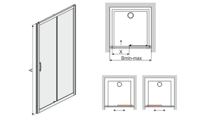 Dušikabiini uks niššile Sanplast TX D2/TX5b 100s, profiil matt graphit, kaunistatud klaas W15 hind ja info | Dušiseinad ja dušiuksed | hansapost.ee
