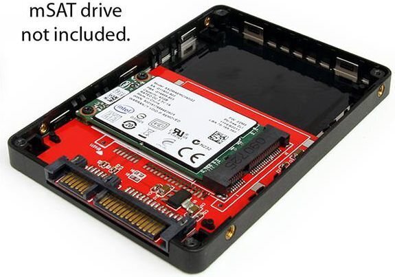StarTech 2.5" SATA to Mini SATA SSD Adapter Enclosure (SAT2MSAT25) hind ja info | Arvutikomponentide tarvikud | hansapost.ee