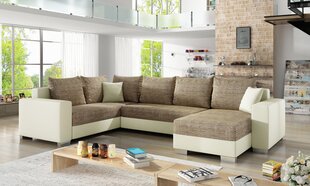 Мягкий угловой диван Marco, белый / коричневый цена и информация | Угловые диваны | hansapost.ee