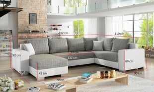 Мягкий угловой диван Marco, серый цена и информация | Угловые диваны | hansapost.ee