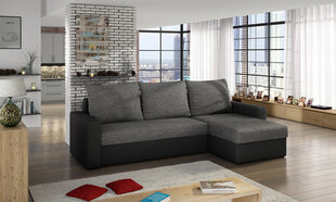 Универсальный мягкий угловой диван Livio, серый / черный цена и информация | Угловые диваны | hansapost.ee