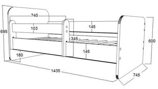 Lastevoodi koos madratsiga POLA 5 140x70 cm price and information | Children's beds | hansapost.ee