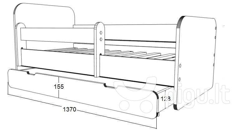 Lastevoodi koos madratsi POLA 65 170x70 cm ja voodipesukastiga hind ja info | Lastevoodid | hansapost.ee